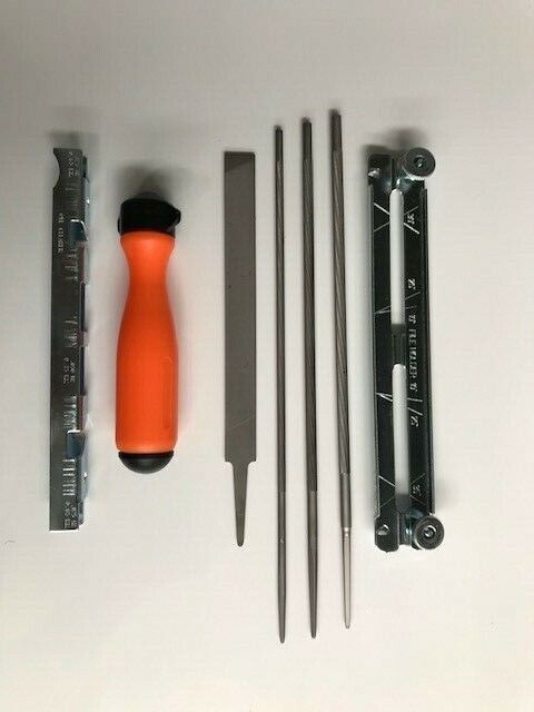 Chainsaw Sharpening Kit 5/32" (4.0mm) Chain Guide Flat File 2 Handles ...